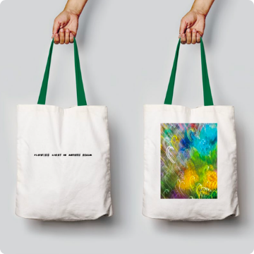 流光藝境ZHEN-RU藝術印花帆布袋綠色提帶款，喜仕達Sisters承製