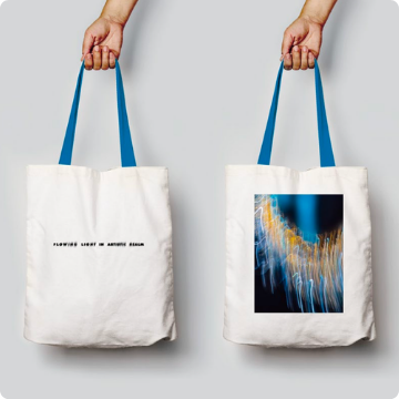 流光藝境ZHEN-RU藝術印花帆布袋藍色提帶款，喜仕達Sisters承製