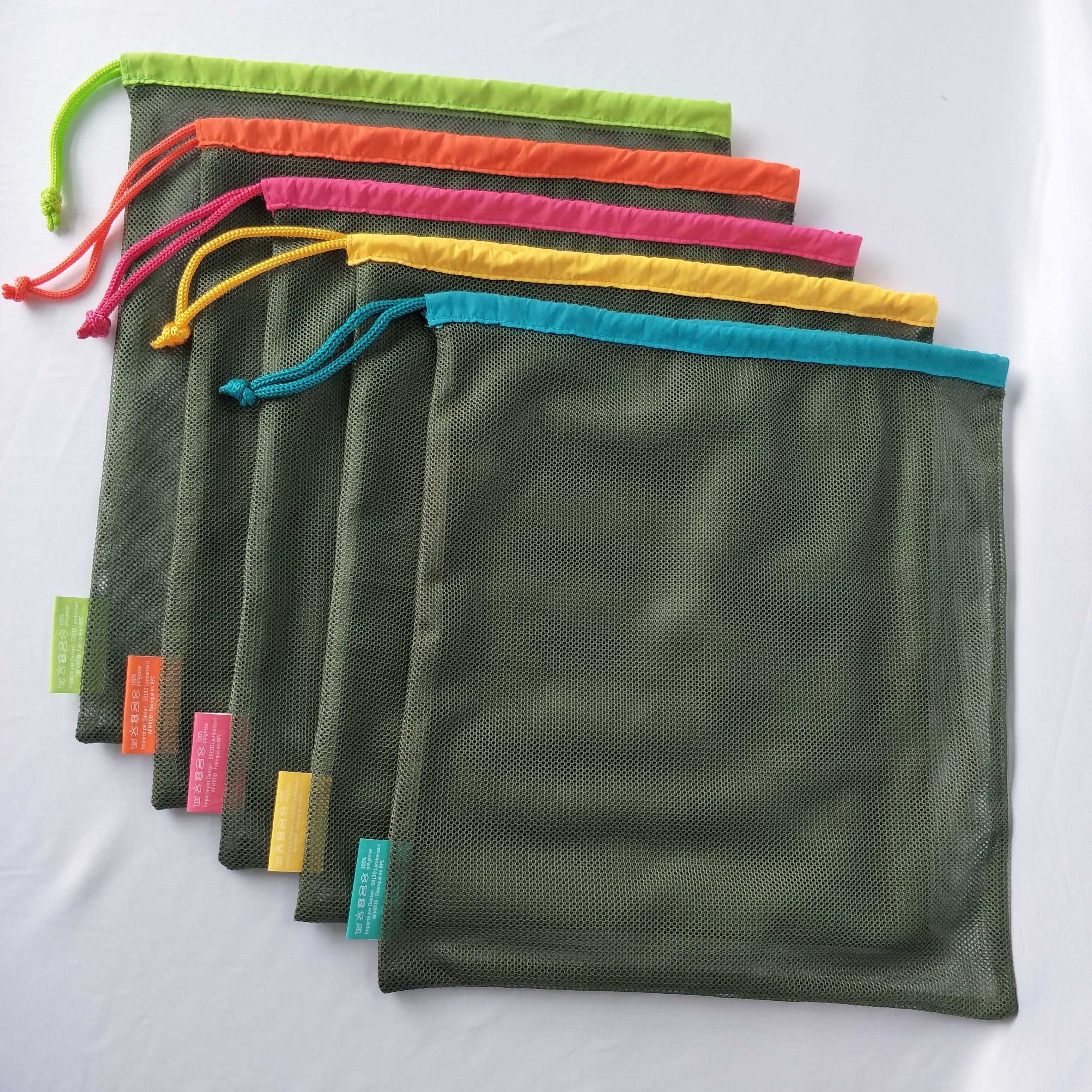 法式雜貨袋 網料束繩袋 環保購物提袋